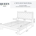 thumbnail image 7 of Allewie Queen Size Bed Frame, Velvet Upholstered Platform Bed with Adjustable Diamond Button Tufted & Nailhead Trim Headboard, Teal Blue, 7 of 7