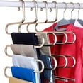 thumbnail image 1 of Perchas de acero inoxidable para ropa, pantalones, armario, organizador de almacenamiento para pantalones, vaqueros, bufanda colgante Ormromra JQWJ279, 1 of 7