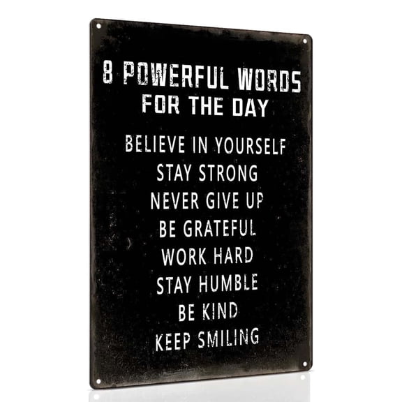 Youersen Inspirational Metal Wall Art Sign, Motivational Decor for Living Spaces, 8 x 12 inch, Black