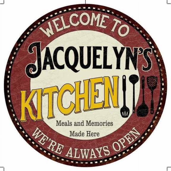 Jacquelyn's Kitchen 14" Round Metal Sign Bar Game Room Wall Decor 100140040384