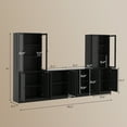 thumbnail image 3 of RichYa 4Pcs Kitchen Pantry Storage Cabinet,Modular Furniture Cabinets with Display Glass Doors,Hutch Buffet Cabinet with Shelves for Dining Room,Black, 3 of 10