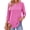 Hot-Pink, variant on Fantaslook Womens 3/4 Sleeve Shirts with Buttons Dressy Casual Blouses Tunic Tops Fall Clothes