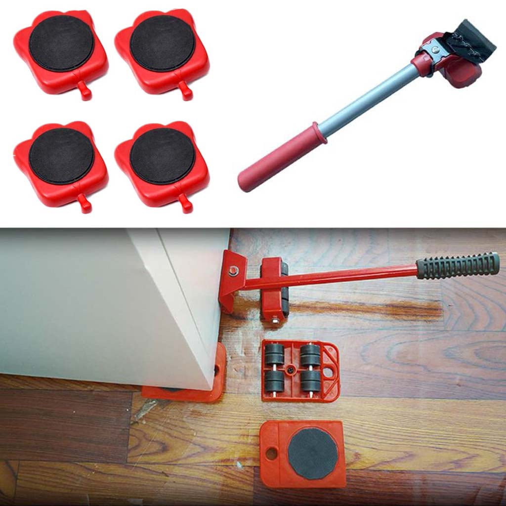 Furniture Mover Tool Heavy Stuffs Transport Lifter 4 Wheeled Mover Roller Bar