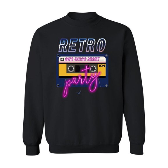 Retro Disco Night Party Sweatshirt Men -Image by Shutterstock, Male 3X-Large