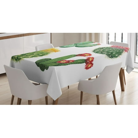 

Cactus Tablecloth Watercolor Artwork Inspired by Tropical Nature Mexican Desert Flowers Collection Rectangular Table Cover for Dining Room Kitchen 52 X 70 Inches Multicolor by Ambesonne