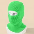 thumbnail image 2 of Qcmgmg 1 Holes Full Face Cover Outdoor Balaclava Knitted Neck Gaiter Ski Mask for Sports Cycling Fluorescent Green Free Size, 2 of 3