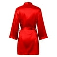 thumbnail image 5 of Kureaily Women's Bride Bridesmaids Robe Short Satin Kimono Robes For Wedding & Bridal Party Silk Bathrobes For Women Casual Sleepwear, 5 of 5