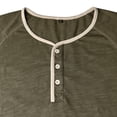 thumbnail image 6 of CHENHANN Shirt for Men Short Sleeve Button Down Crew Neck Henley Shirts Loose Fit Green Tshirt with Button Mens Hiking Shirt, 6 of 7