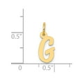 thumbnail image 2 of 14k Yellow Gold Solid Polished Laser-cut Small Script Letter Name Personalized Monogram Initial G Charm 16.6x8.9mm Penda, 2 of 2