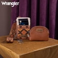 thumbnail image 5 of Wrangler Aztec Keychain Wristlet Wallets for Women Western Dual Pouch Wristlet Credit Card Holder Wallet with Zipper Pocket, Aztec-Brown, 5 of 7