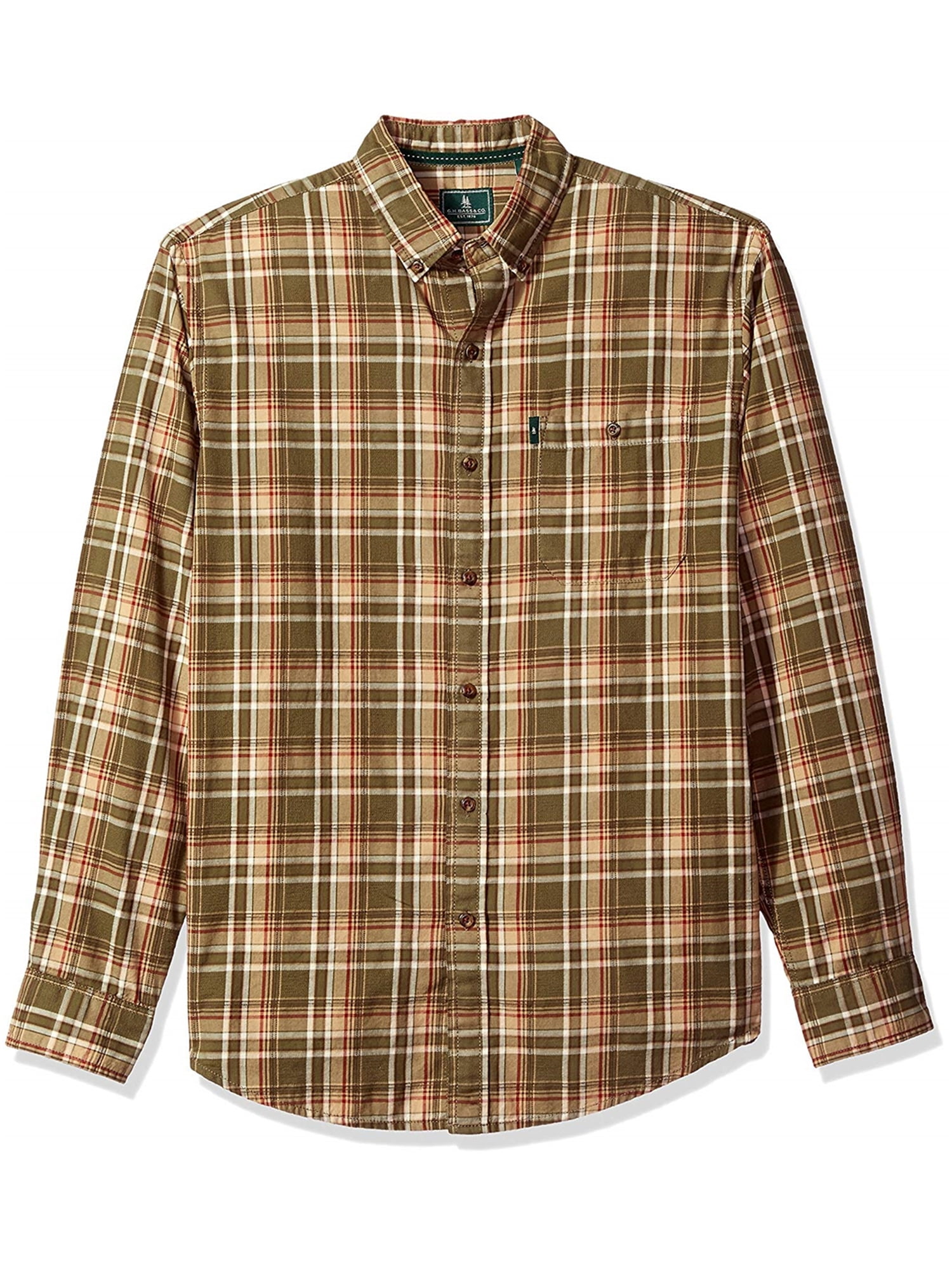 G.H Mens Big and Tall Crosshatch Short Sleeve Button Down Solid Shirt Bass /& Co