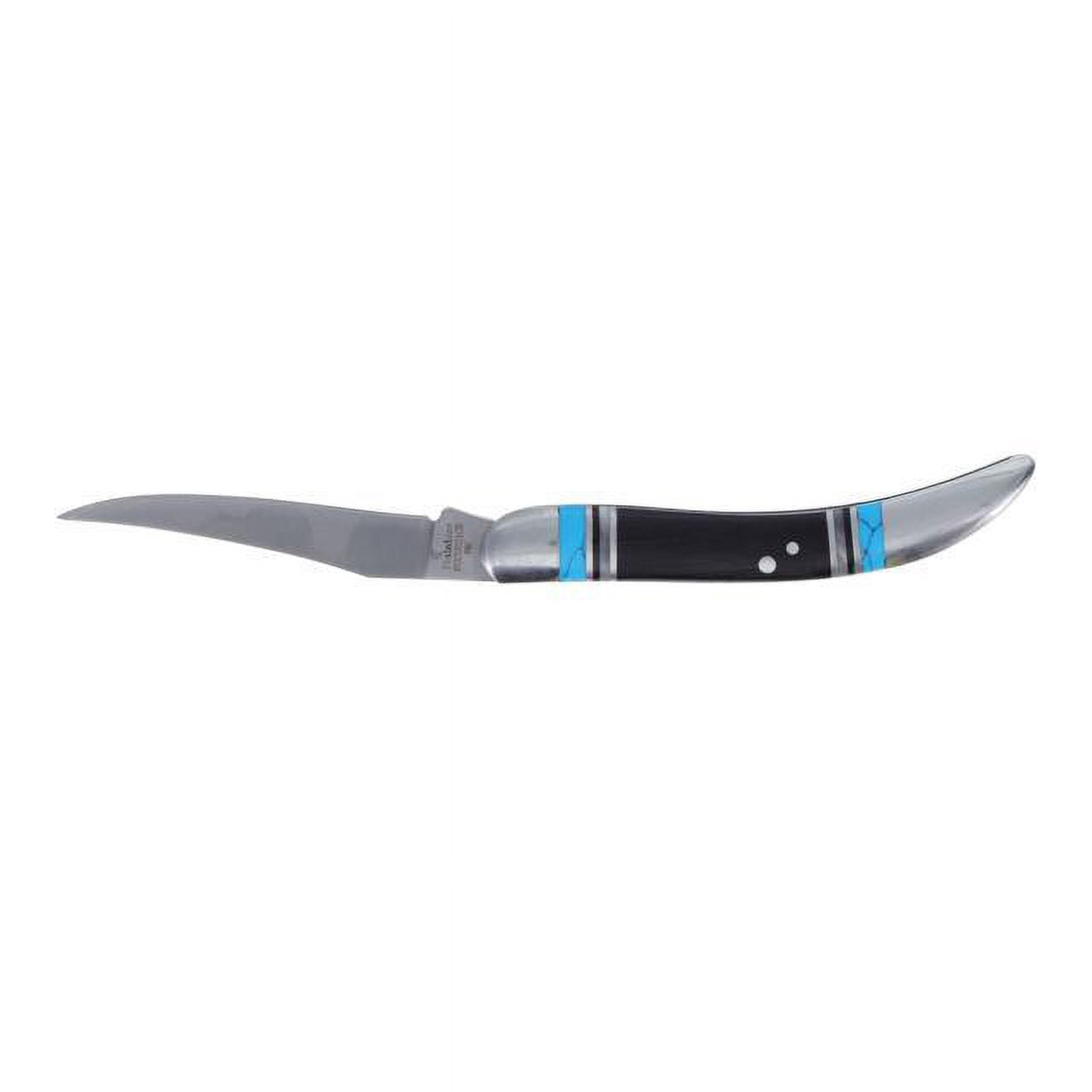Scipio FCC00021CB Blue Horizon Pocket Knife - 2.25-Inch Folding Knife Toothpick Blade Small Portable Knife - Wood Handle with Inlaid Blue Stone