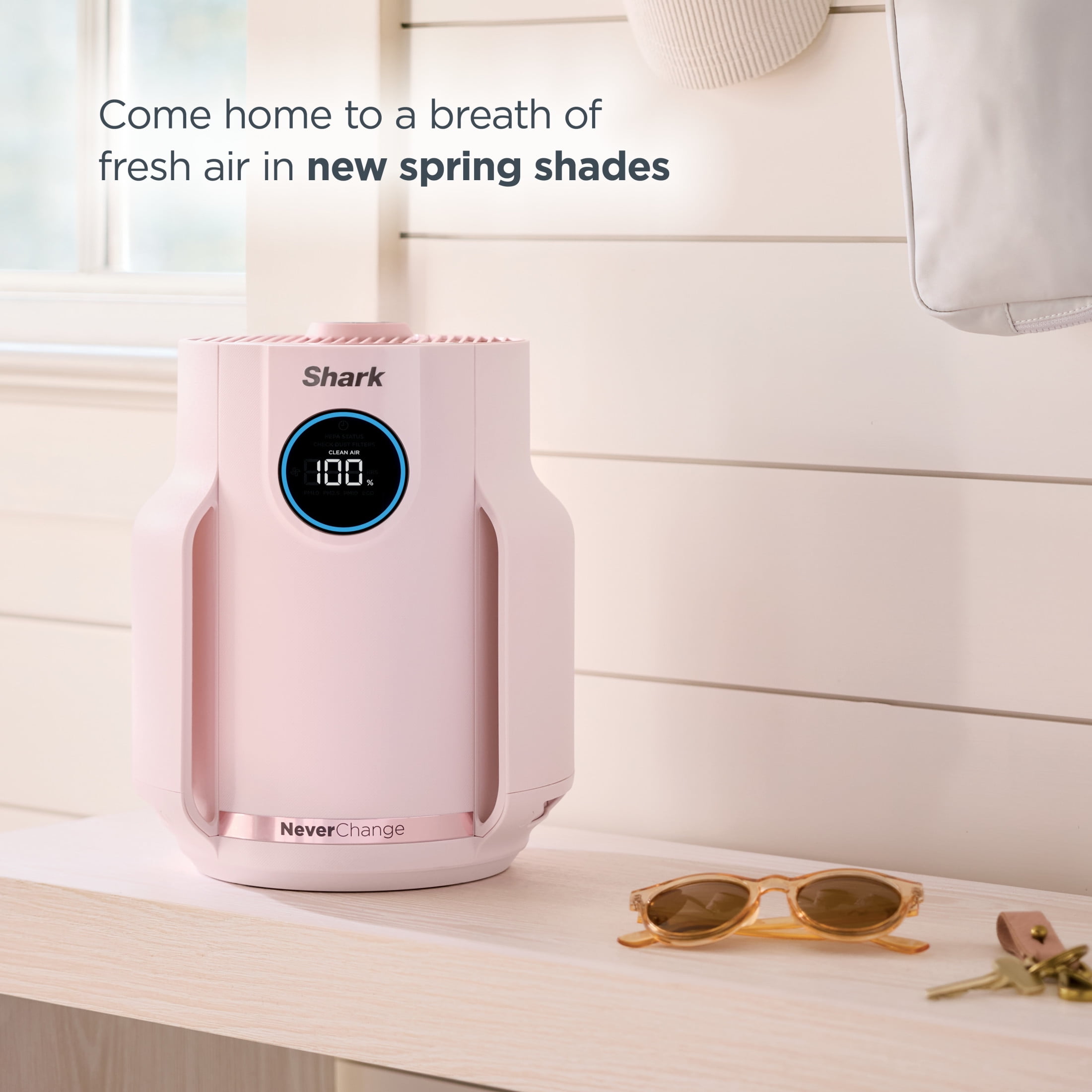 Shark NeverChange Compact Pro 250 Sq Ft HEPA Air Purifier, 5-Year HEPA-Exceeding Filter, Captures Pollutants, Pet Dander, Dust, and Smoke, HP072PK Quartz