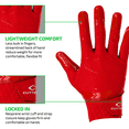 thumbnail image 3 of Cutters, Rev Pro 5.0 Football Receiver Gloves, Adult, M, Solid Red, 3 of 5