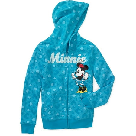 Disney - Girls' Minnie Mouse Fleece Full Zip Hoodie