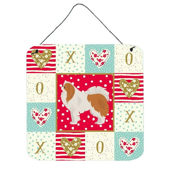 Japanese Chin 1 Love Wall or Door Hanging Prints Red