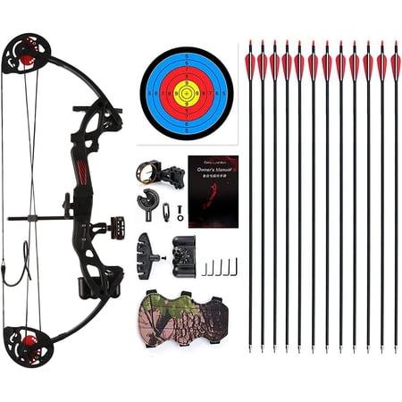 Compound Bow Archery for Youth and Beginner Right Handed 19"-28" Draw Length 15-29 Lbs Draw Weight 260 fps