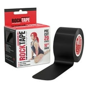 RockTape Standard Black Tape Precut Roll, 20 10" X 2" Sports Recovery Kinesiology  Tape Strips
