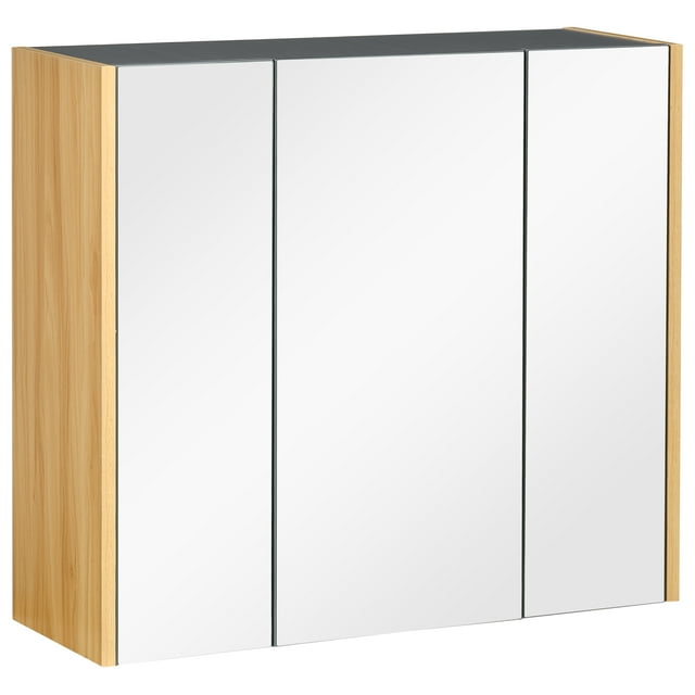 kleankin Bathroom Cabinet Wall Mounted Mirror Cabinet with 3 Doors