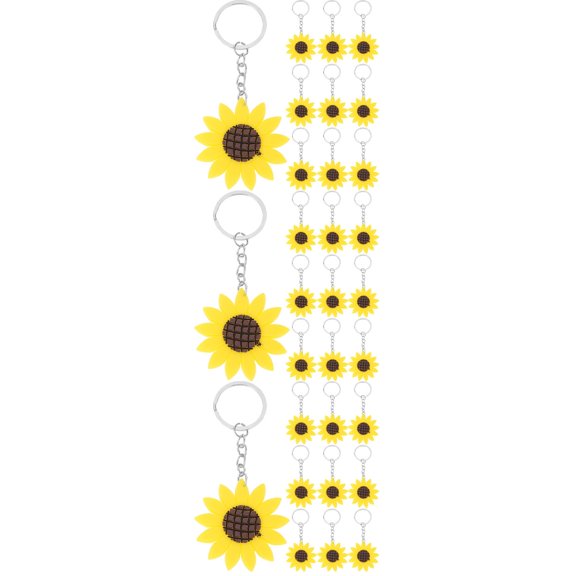 unbranded 30 Pcs  Keychains Sunflower Keyrings Metal Bag Charm Key Chain Backpack Charm Pendant