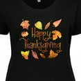 thumbnail image 4 of Inktastic Happy Thanksgiving Fall Leaves in Autumn Colors Women's Plus Size T-Shirt, 4 of 5