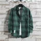 thumbnail image 3 of Camisas y blusas casuales a cuadros para hombre con bolsillos Camisas y blusas para hombre Manga larga verde Novedades en moda con mangas abotonadas 2024 XXL, 3 of 5