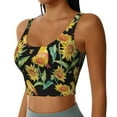 thumbnail image 2 of Daiia Sunflowers And Bird Printed Women's Sports Bra, Breathable Activewear Bra with U-Back Design and Removable Pads, Comfortable and Supportive for Yoga, Workout-Small, 2 of 8
