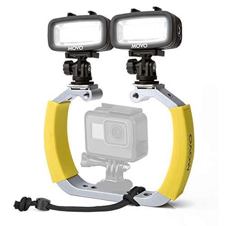 UPC: 0817711022555 | Movo DiveRig3 Diving Rig Bundle with 2 Waterproof LED Lights – White – Compatible with GoPro HERO3-8  DJI Osmo – Scuba Accessories – Size Options