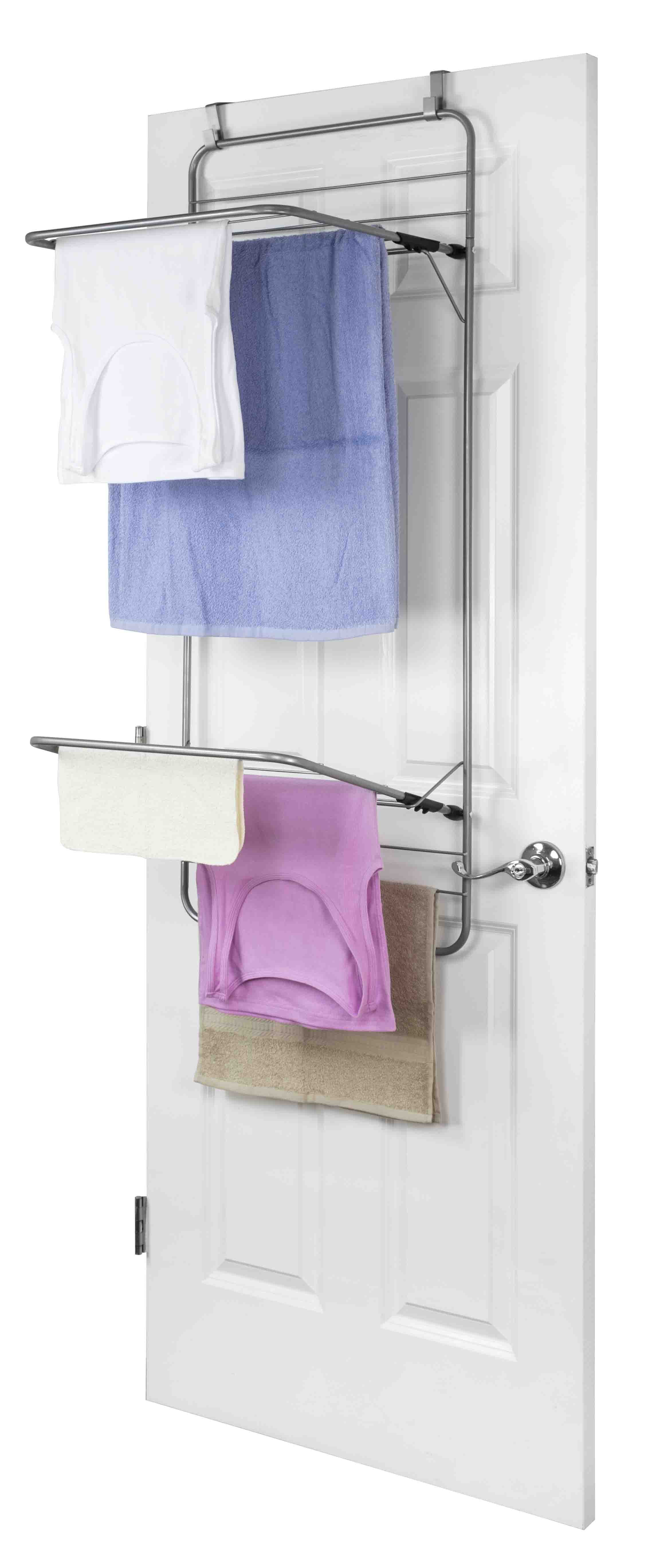 Steel over the Door Towel Dryer Rack, Grey