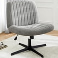 thumbnail image 3 of Chaise Croisée avec Roulettes Jambes Bureau Sans Accoudoirs Siège de Bureau Grand avec Base à Double Usage Réglable Pivotante Tissu Tâche Coiffeuse Maison Chambre Rose, 3 of 6