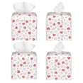 thumbnail image 2 of Lsque Red coral and scallop seashell Printed Tissue Box Cover Holder, Facial Paper Organizer Dispenser,Square with Bottom Belt, PVC Leather Decorative Organizer, 2 of 8