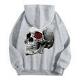 thumbnail image 4 of Mens Hoodie Pullover Halloween Skull Graphic Loose Hooded Mens Casual Clothing,Light Gray,M, 4 of 4