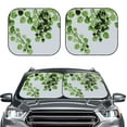 thumbnail image 2 of Balery 2 Piece Watercolor Green Leaves Car Windshield Sun Shade|Foldable Front Windshield Shade for Car Front Window for Most Sedans SUV Truck-Small, 2 of 7