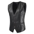 thumbnail image 2 of Activity Wish Plus Size Men's Leather Slim-Fit Plus Size Leather Vest British Men's Leather Clip, 2 of 3