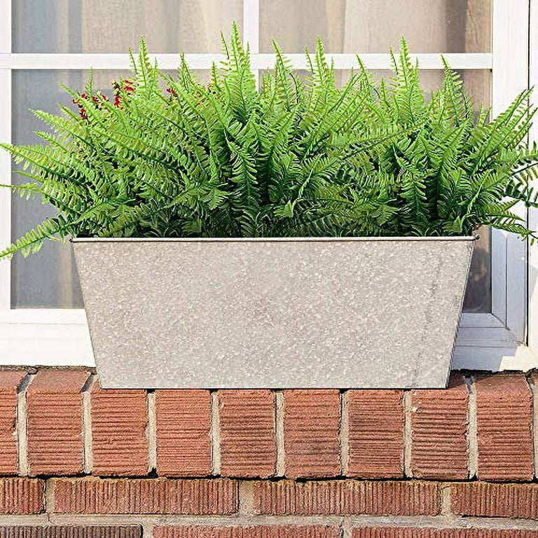 Grand Verde Boston Ferns Artificial Plants 19” Long Stems Faux Greenery  Real-Touch Plastic Bush Green Leaves UV Resistant Indoor Outdoor DIY Decor,  Pack 4pcs