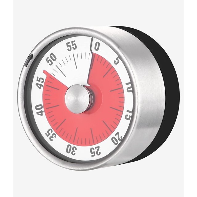 BR Temporizador de cocina - Recordatorio visual analógico de 60 minutos para niños y adultos - Visualización del tiempo restante - Alarma sonora - 1 pieza