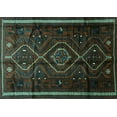 thumbnail image 1 of Ahgly Company Machine Washable Indoor Rectangle Southwestern Turquoise Blue Country Area Rugs, 4' x 6', 1 of 4