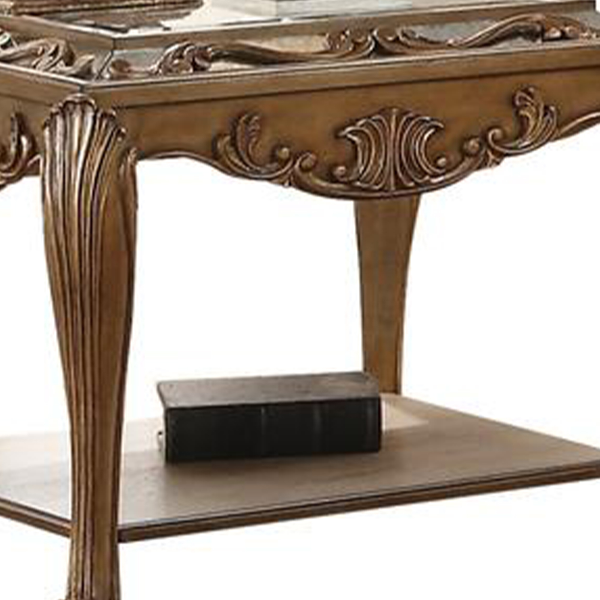 ACME Orianne End Table in Mirrored and Antique Gold - image 3 of 4