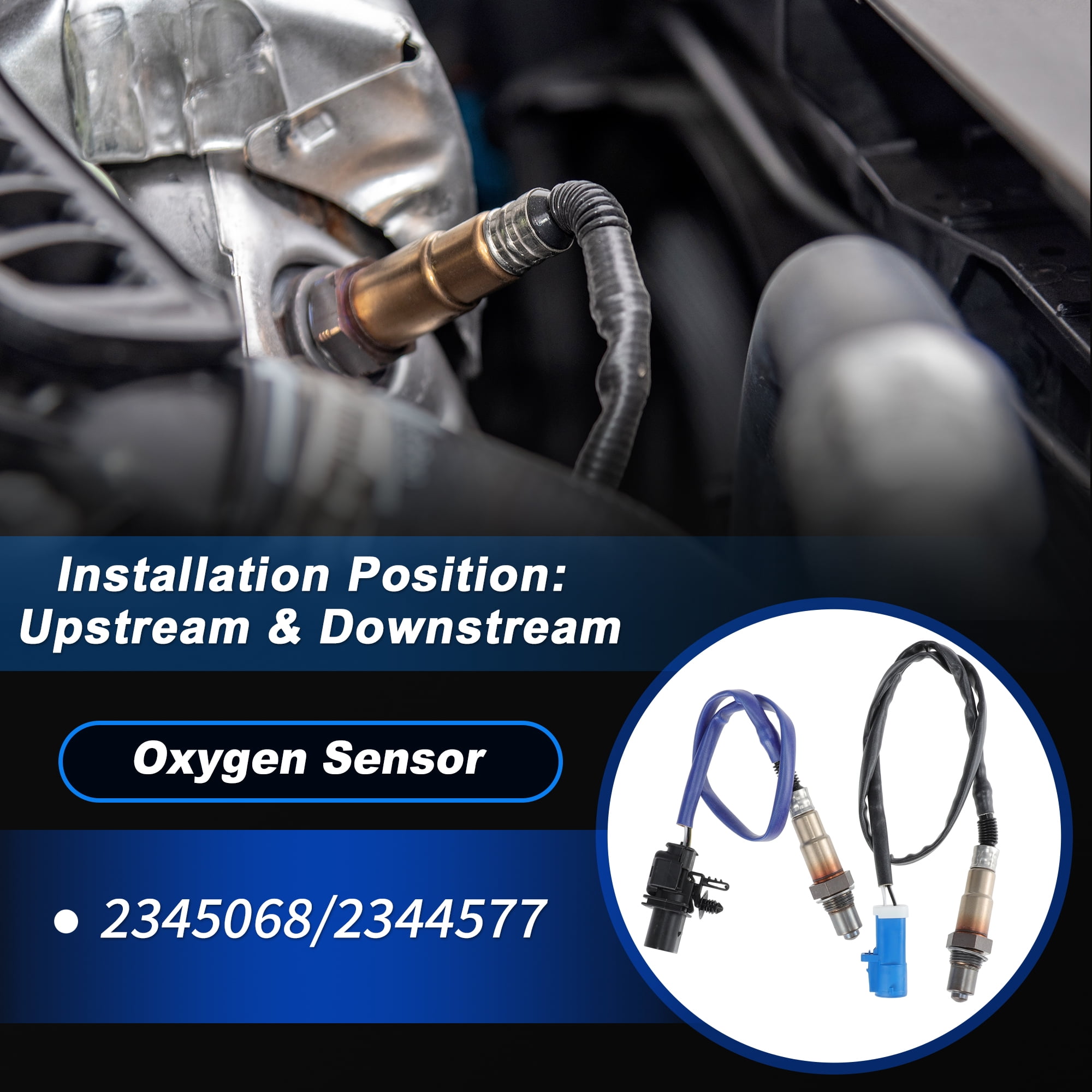 Upstream & Downstream Oxygen Sensor for Ford Escape 1.6L L4 2013-2016 2345068/2344577 2pcs