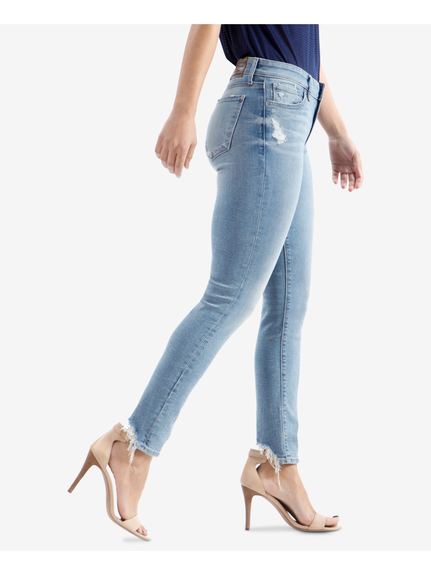 Frayed Hem Skinny Jeans 