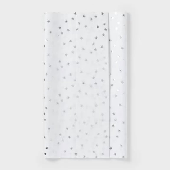 6ct Tissue Paper Silver Star Print - Spritz: Gift Bag Tissue, Star Pattern, All Occasions, 16.5" x 24"