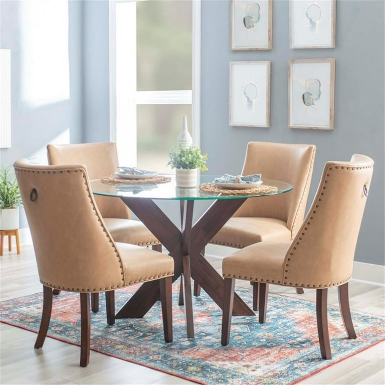 Glass Dining Table Criss Cross Dining Chairs Round Glass Dining