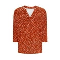 thumbnail image 4 of Mgmyaa Blouses for Women Casual 3/4 Length Sleeve V-Neck Tops Trendy Summer Comfort Colors Tshirt, 4 of 5