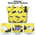 thumbnail image 2 of Tote Bag for Women - Yellow Halloween Bats Shoulder Bag - Large Utility Work Duffle Bag with Zipper Handbag for Travel, Work, Sprots, 2 of 5