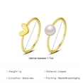 thumbnail image 3 of YYKihy Pearl Heart Ring Set For Women Fashion Jewelry Popular Accessories, 3 of 6