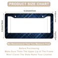 thumbnail image 3 of 1 Pcs Blue Checkered License Plate Frame, License Plate Cover for Car Decorative Parts, Aluminum License Plate Bracket Holder Rust-Proof Weather-Proof for US Standard Car, 3 of 9