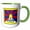 Green/White, variant on 3drose, Photo of Tibet Flag Button, 11oz Two-tone Black Mug