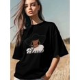 thumbnail image 3 of Women's T-Shirt,Short Sleeve Tee Shirts Casual Tops Woman Big Earrings Crewneck T Shirt for Women, 3 of 8