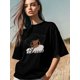 thumbnail image 3 of Camiseta de mujer, camisetas de manga corta, camisetas casuales, camisetas de mujer con aretes grandes y cuello redondo para mujer, 3 of 8