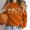 Orange, variant on Lilgiuy Women's Halloween Hoodless Sweatshirts Fashion Graphic Printed Long Sleeve Round Neck Pullover Blouse Fall Winter Trendy Tops Dark Gray